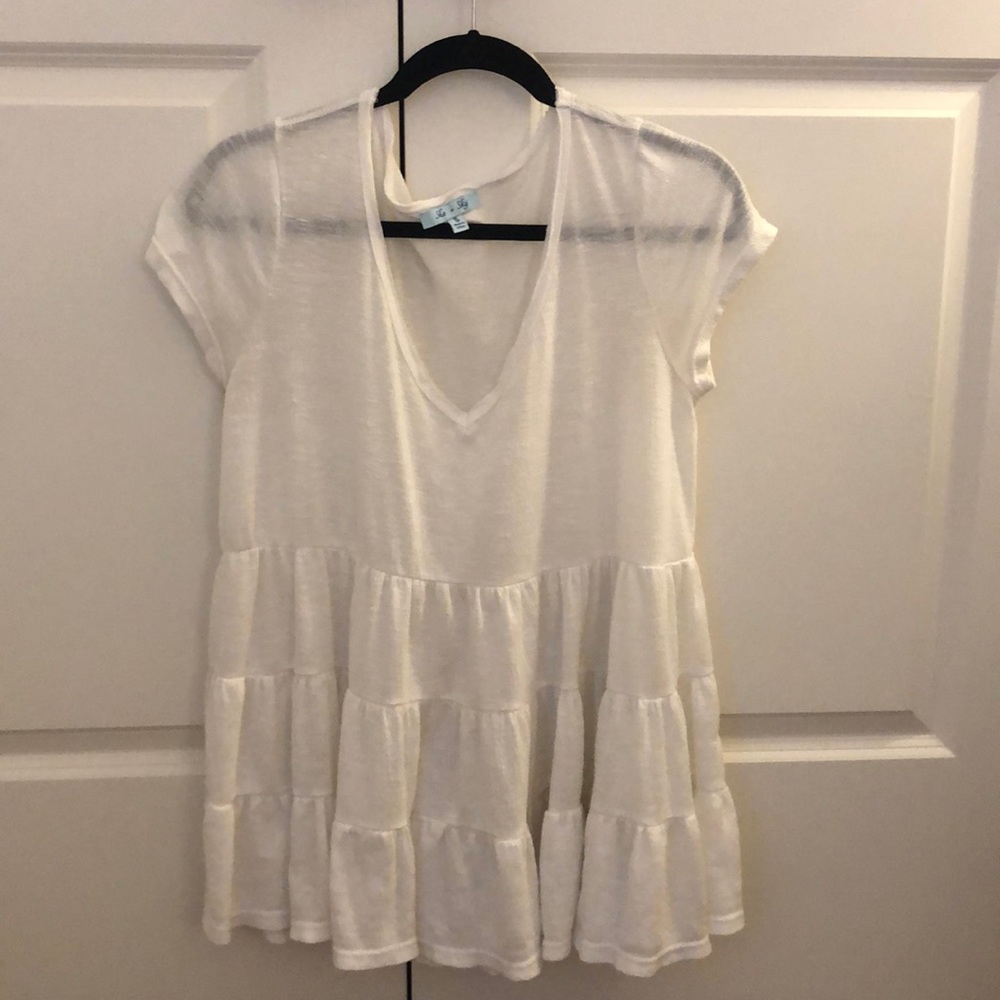 Tiered White Cotton Top